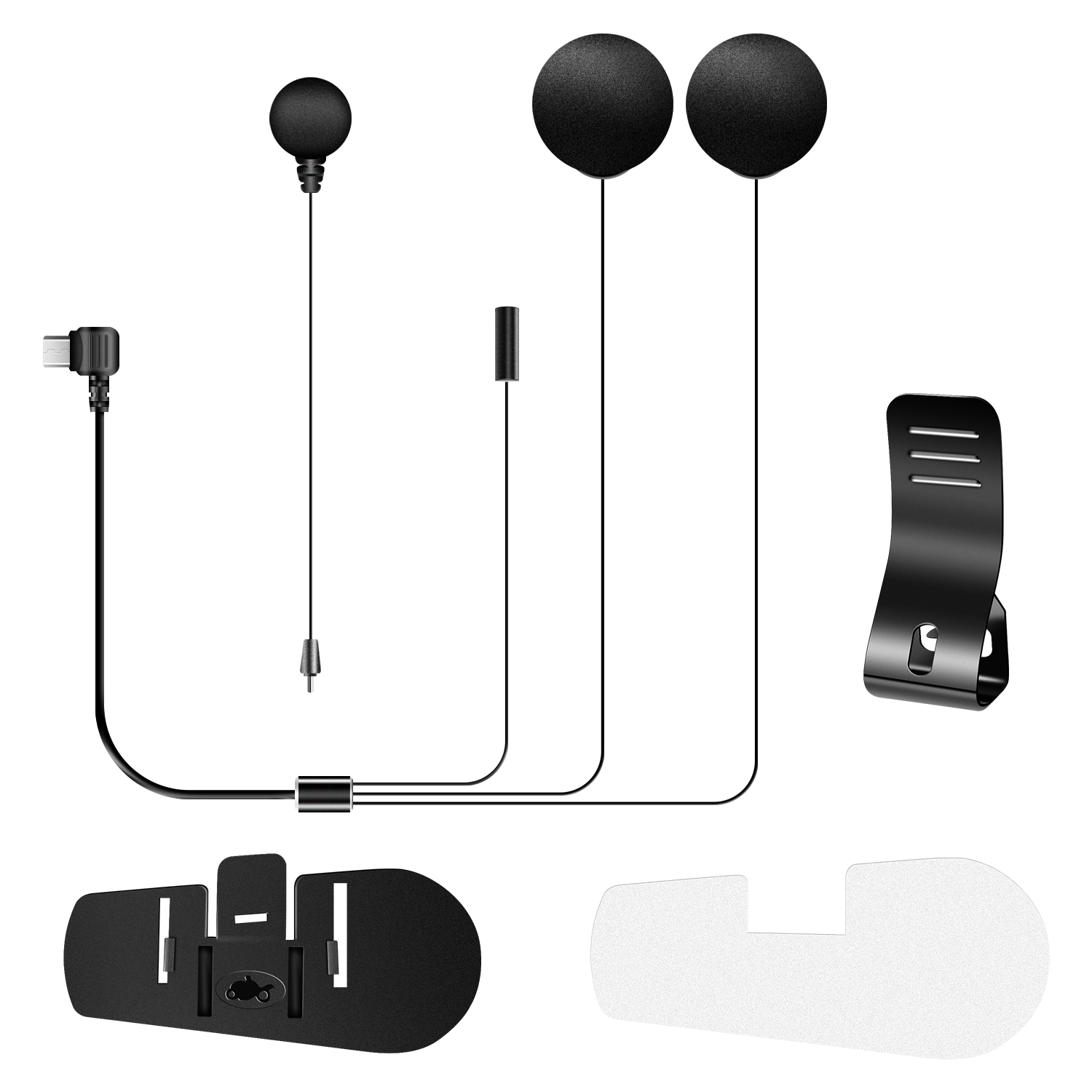 Universal Motorcycle Helmet Intercom Headset - Fodsports Mikrofon Speaker Earphone dengan Klip