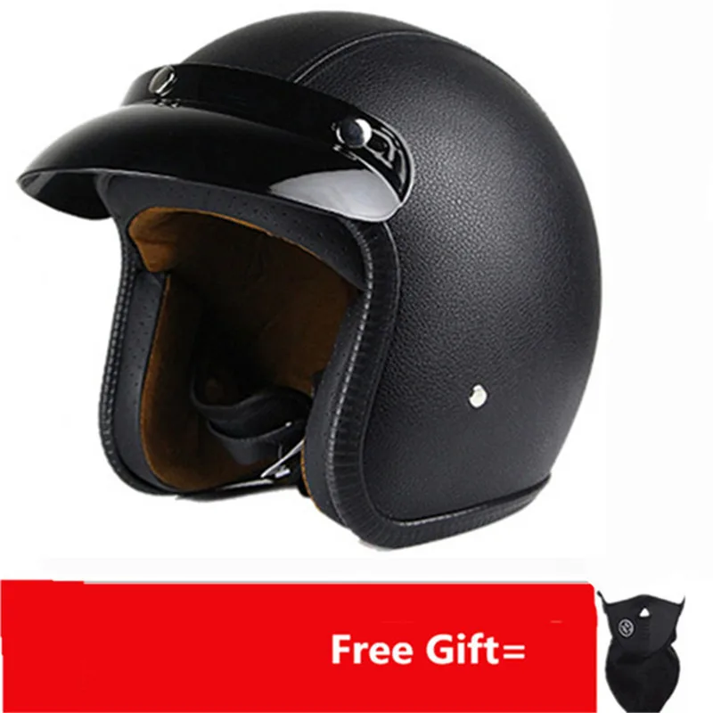 Vintage Open Face Retro Helmet - Helm Motor Retro Vintage Cafe Racer