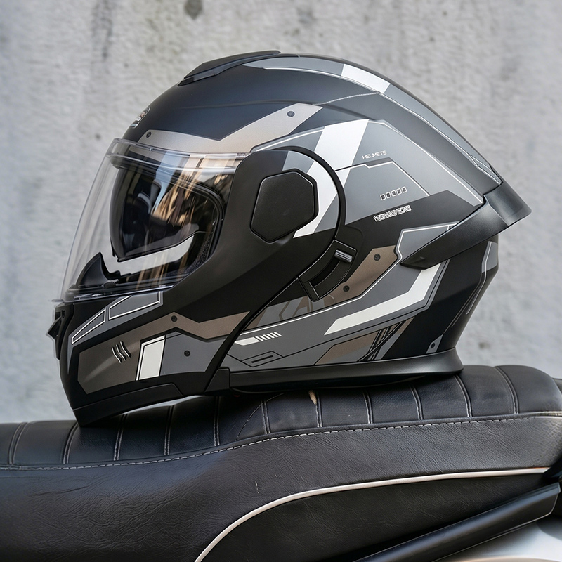 Full Face Motorcycle Helmet With Bluetooth - Helm Motor Open Face Bersertifikasi DOT