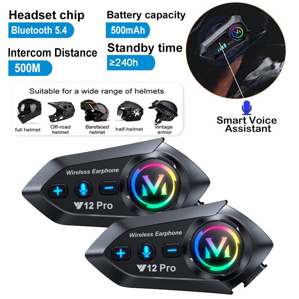Universal Motorcycle Helmet Intercom Headset - Y12 Pro Helm Sepeda Motor Interkom