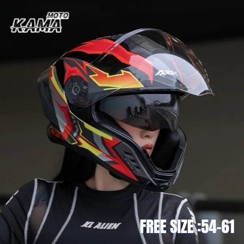 Full Face Motorcycle Helmet With Bluetooth - Helm Motor Full Face Model Retro