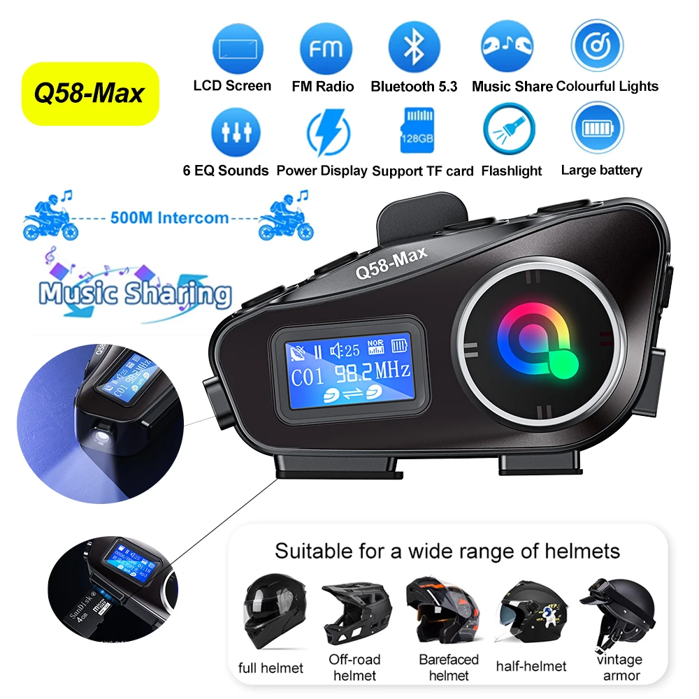 Headset helm interkom sepeda m - Universal Motorcycle Helmet Intercom Headset ulasan dan harga