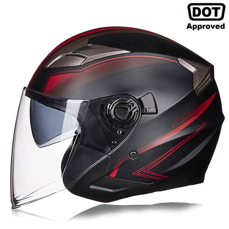 Helm sepeda motor lensa ganda, - Vintage Open Face Retro Helmet ulasan dan harga
