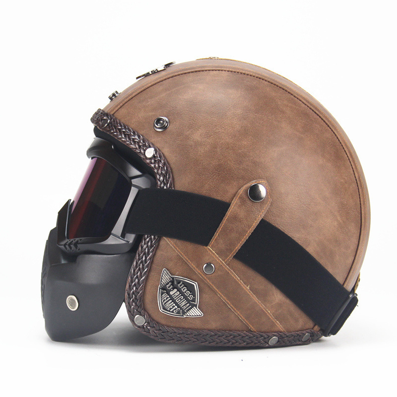Helm Retro Vintage 3/4 Open Fa - Vintage Open Face Retro Helmet ulasan dan harga