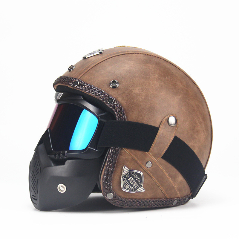 Helm Retro Vintage 3/4 Open Fa - Vintage Open Face Retro Helmet ulasan dan harga