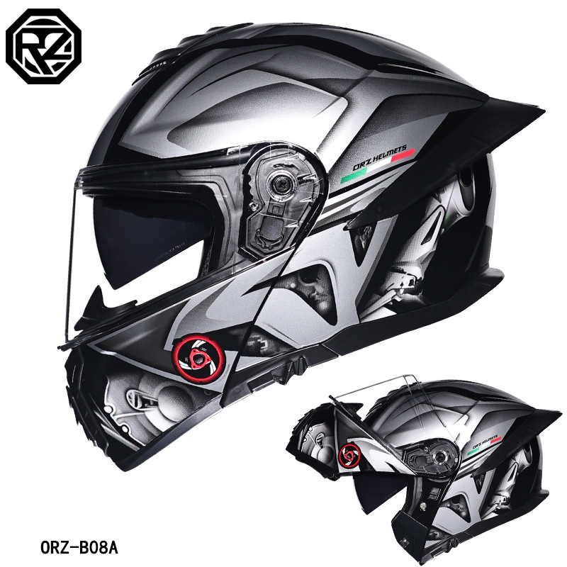 Helm Sepeda Motor ORZ Dual Vis - Full Face Motorcycle Helmet With Bluetooth ulasan dan harga