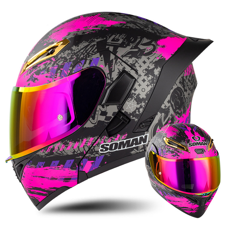 Helm sepeda motor pria Flip Up - Full Face Motorcycle Helmet With Bluetooth ulasan dan harga
