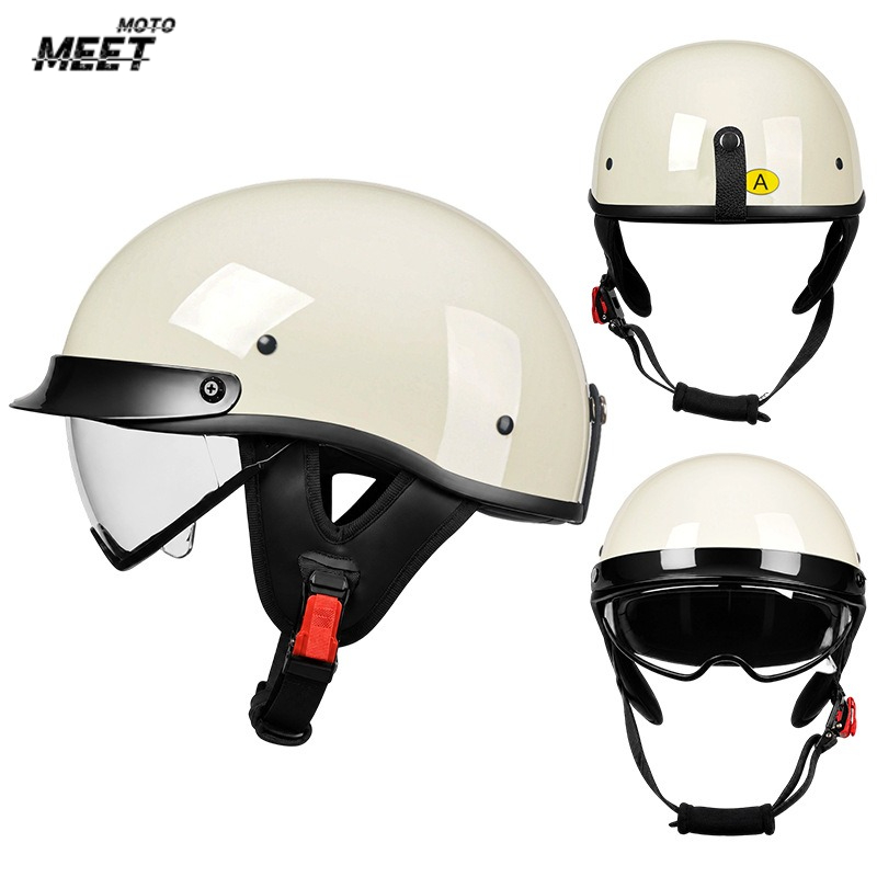 Helm Sepeda Motor Vintage Mode - Vintage Open Face Retro Helmet ulasan dan harga