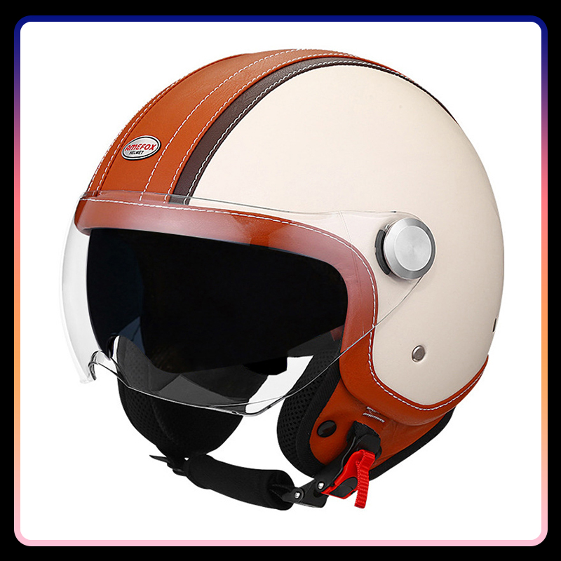 Helm Sepeda Motor Wajah Terbuk - Vintage Open Face Retro Helmet ulasan dan harga