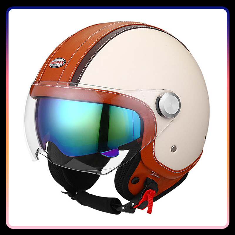 Helm Sepeda Motor Wajah Terbuk - Vintage Open Face Retro Helmet ulasan dan harga