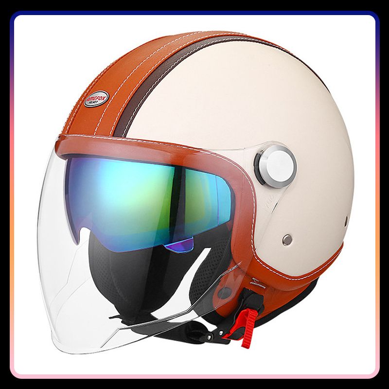 Helm Sepeda Motor Wajah Terbuk - Vintage Open Face Retro Helmet ulasan dan harga
